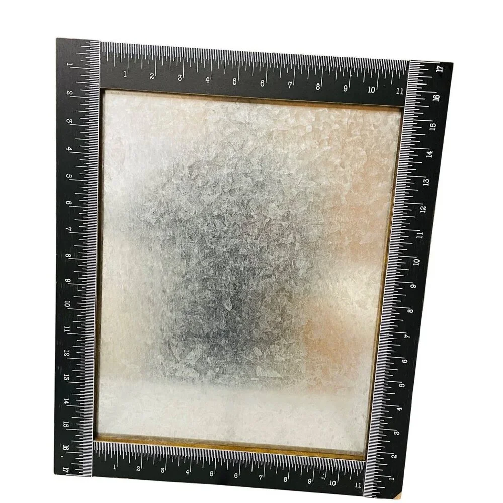 ArtMinds Symmetry Wall Decor Galvanized Metal Magnet Board MDF Frame 13